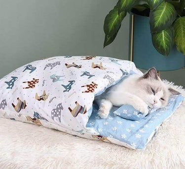 Japanese Style Cat Sleeping Bag Cat Beds KittyNook Cute Horses S 45x30cm